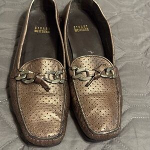 Stuart Weitzman Metallic Gold Loafers